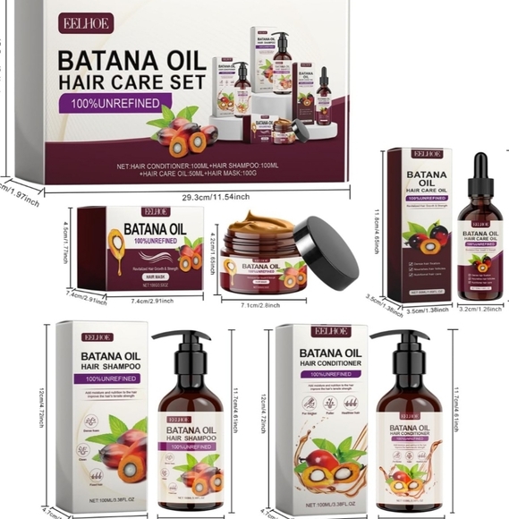 Batana Oil Hair Care Kit - Deep Conditioning Serum, Nourishing Shampoo - Picture 9 of 11